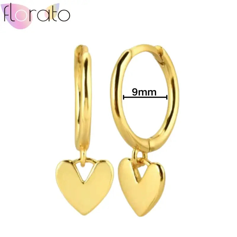 925 Sterling Silver Ear Buckle Retro Metal Heart Pendant Hoop Earrings for Women CZ Huggie Earrings Fashion Females Jewelry