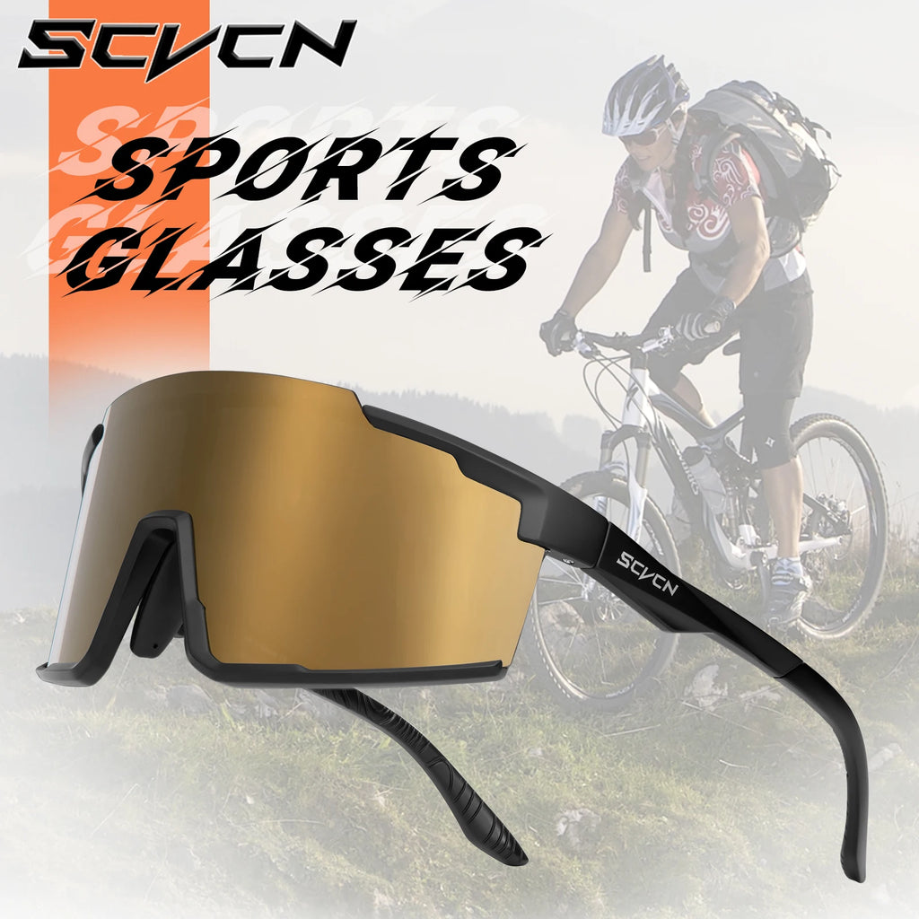 SCVCN MTB Road Bike Sunglasses Sports Glasses Men Women Riding Windproof Goggles UV400 Protection Outdoor Hikng Riding Glasses