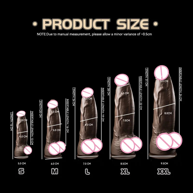 JYBL TITAN Liquid Silicone Dildo Soft Plug Adult Toy for Men Realistic Design Vibrating Option Available in Multiple Sizes