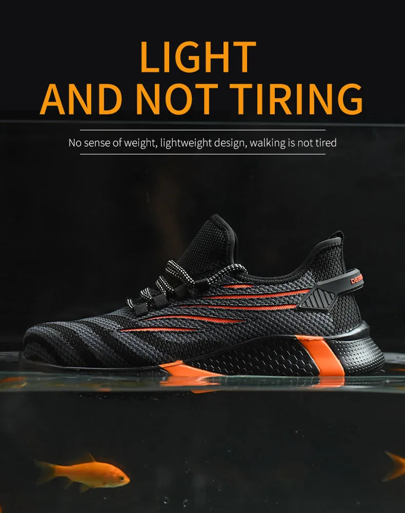 Men Work Safety Shoes Anti-puncture Working Sneakers Male Indestructible Work Shoes Men Boots Lightweight Men Shoes Safety Boots