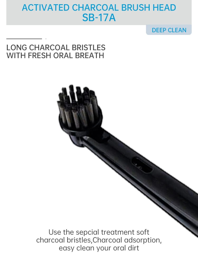4 Pcs Bamboo Charcoal Bristle Replacement Brush Heads For Oral B Electric Toothbrush Efficient Teeth Cleaning SB-17A
