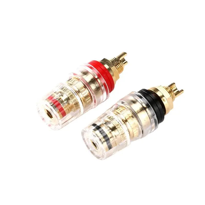 8MM Pure copper gold-plated transparent crystal banana socket speaker amplifier binding post audio speaker wire fixed terminal