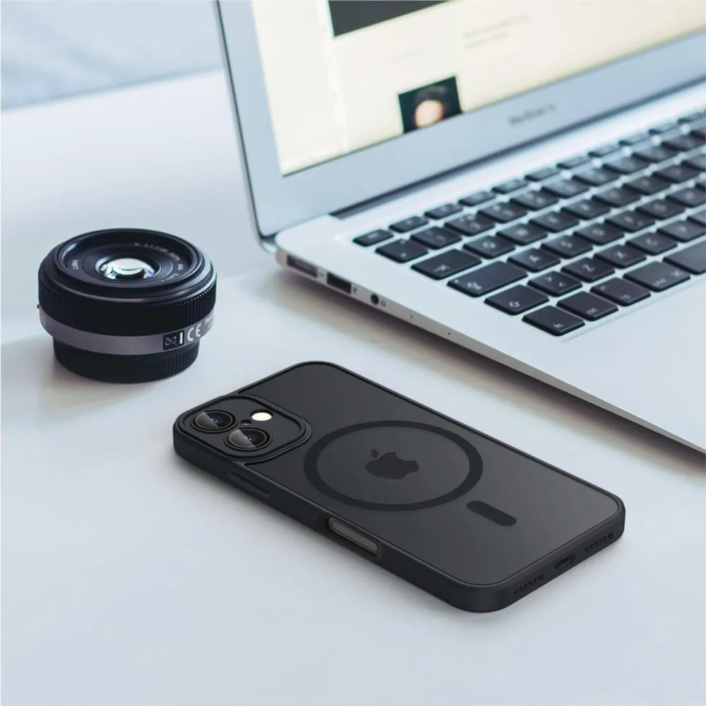 Luxury Magnetic Matte Translucent Case For iPhone 11 12 13 14 15 16 Plus 16E 17E 17 Pro Max For Magsafe Wireless Charge Cover