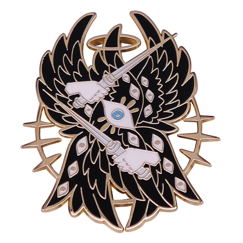 Seraphim enamel pin Christian angelology brooch badge Backpack Collar Pins Hat Jewelry accessories