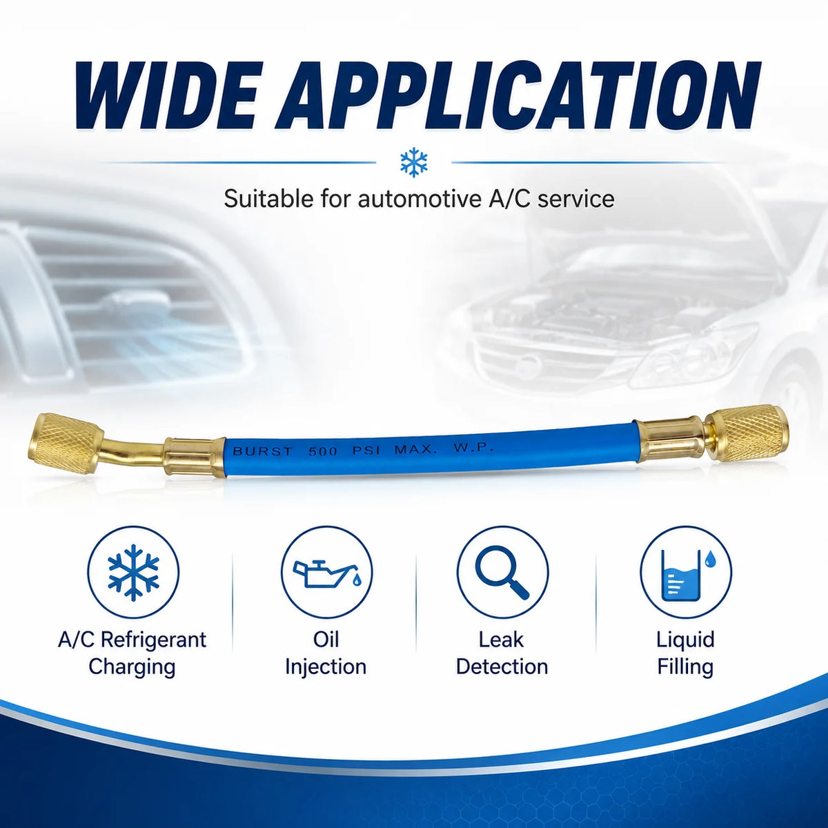 Car condensation hose coolant refill tool 21.5cm 1/4in SAE coupler Replacement tool Motorcycle low pressure