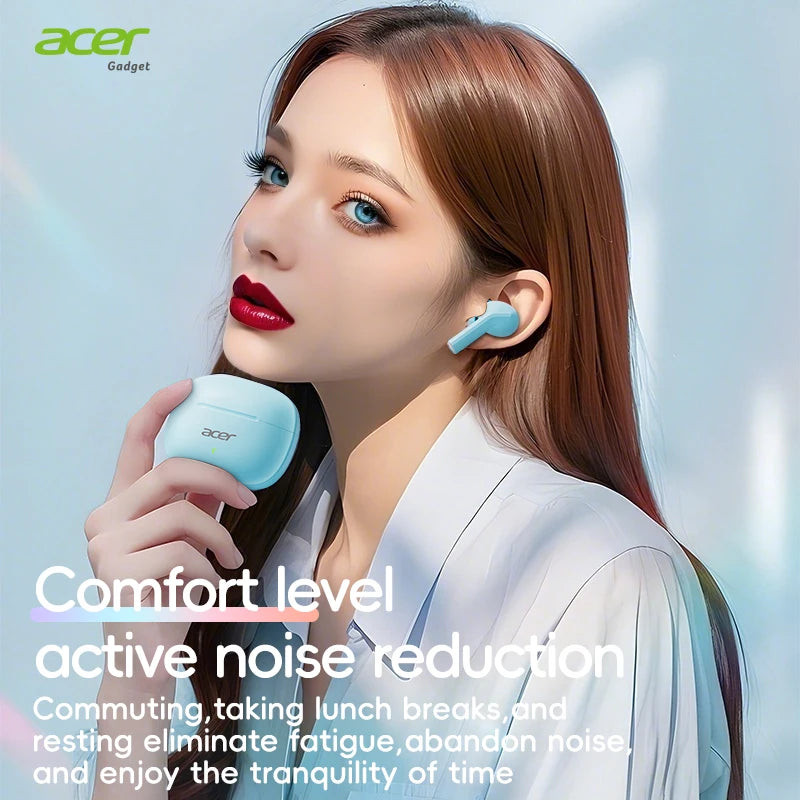 Acer Ohr504 Wireless Bluetooth Headphones, In-Ear Design, Noise Reduction, Comfortable to Wear, Suitable for Sports and Running, Compatible with Mobile Phones, Tablets, and Laptops, Women's Model, Multiple Colors