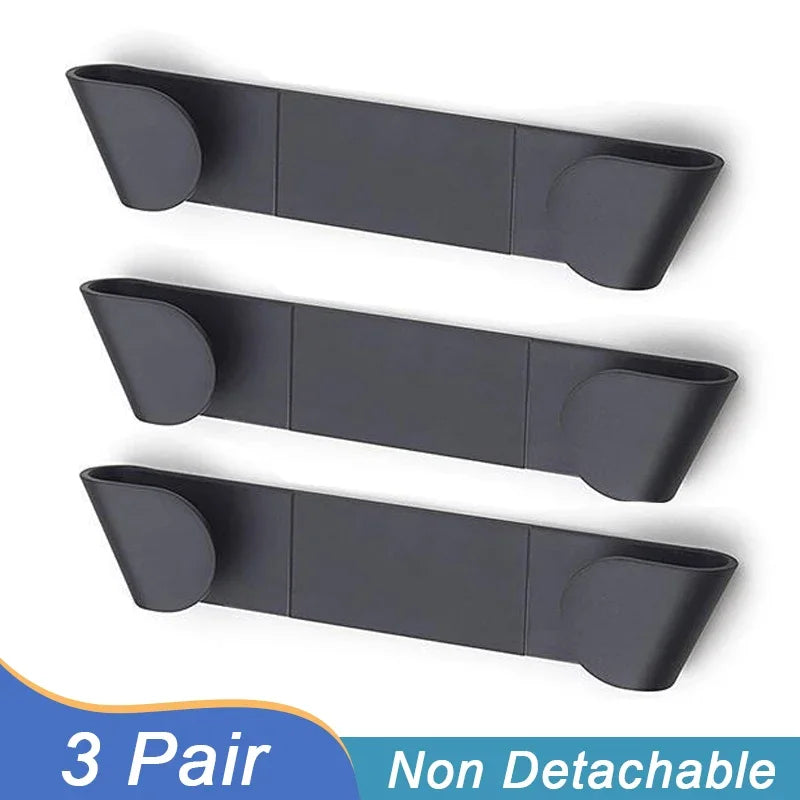 3 Pairs Self-Adhesive Pot Lid Organizer Rack Wall-Mounted No Punching Household Kitchen Storage Holder Pan Lid Pot Cover Racks