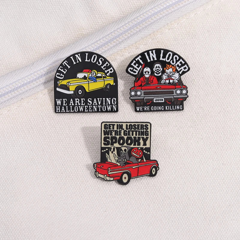 Cartoon Cool Sports Car Lapel Pin Science Fiction Film Badges Brooches For Clothing Cool Men Women Enamel Fashion Accessories