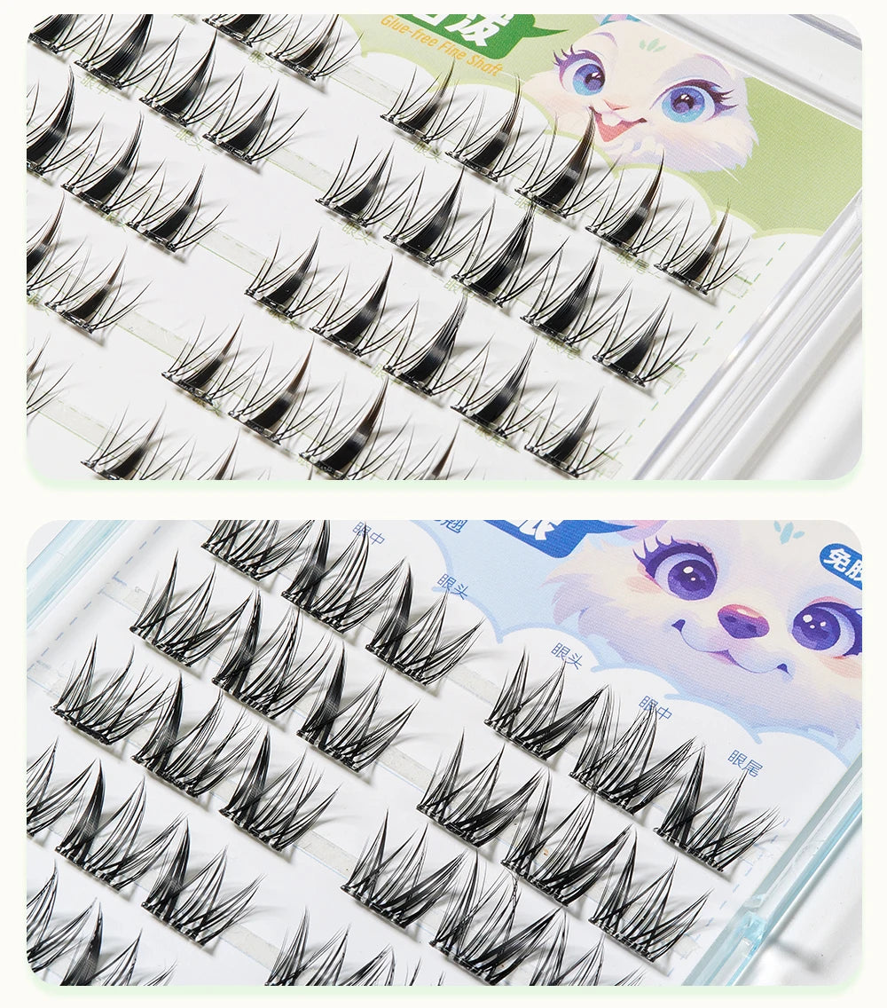 Yelix DIY Clusters Eyelashes Glue-free False Eyelashes Natural Eyelash Manga Lashes Soft False Eyelashes Daily Makeup