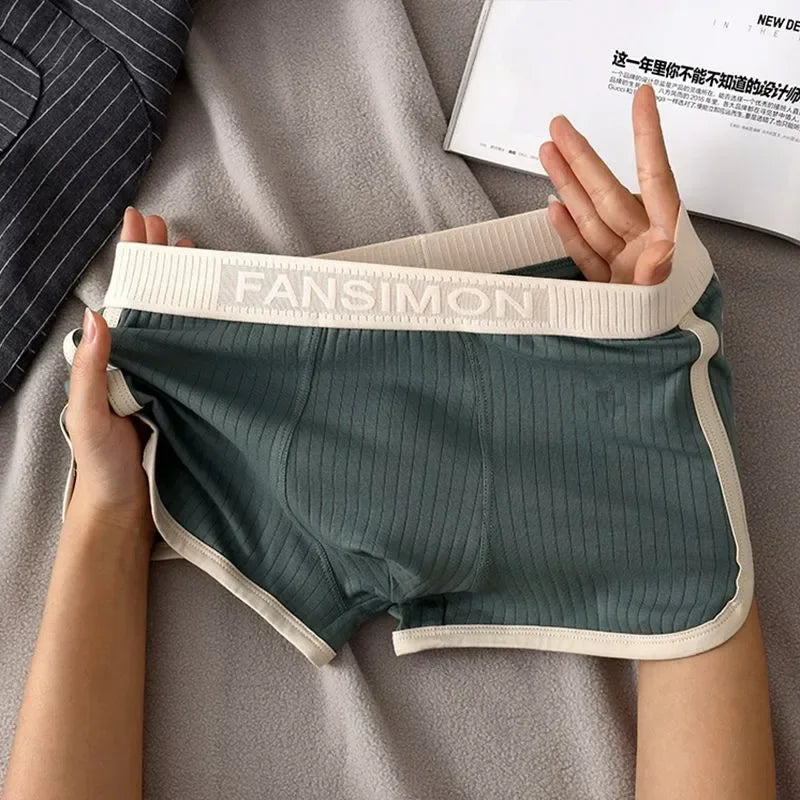 Men's Fashion Striped Boxer Shorts Underwear Sexy Panties Casual Male Boxers Homme U Convex Shorts Lingerie Underpants