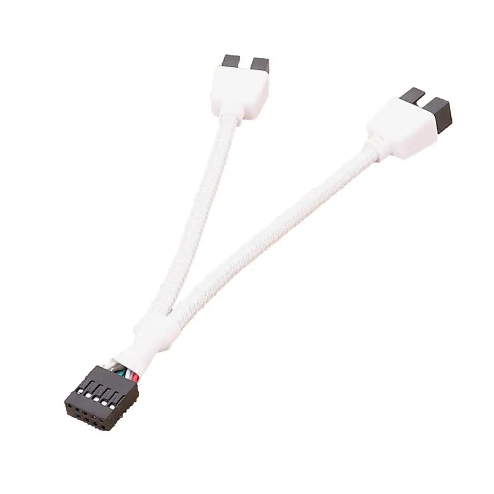 12cm Computer Motherboard USB Extension Cable 9 Pin 1 Female To 2 Male Y Splitter Audio HD Extension Cable For PC