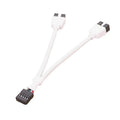 12cm Computer Motherboard USB Extension Cable 9 Pin 1 Female To 2 Male Y Splitter Audio HD Extension Cable For PC
