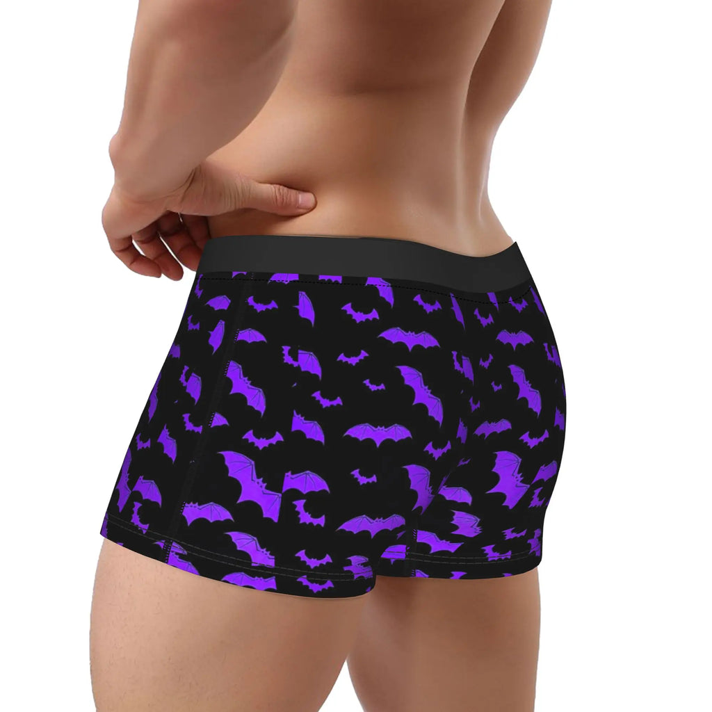 Dark Purple Chaos Abstract Texture Shorts Briefs  Underwear Quality Men's Sexy Soft Trunk Design Large Size Underpants