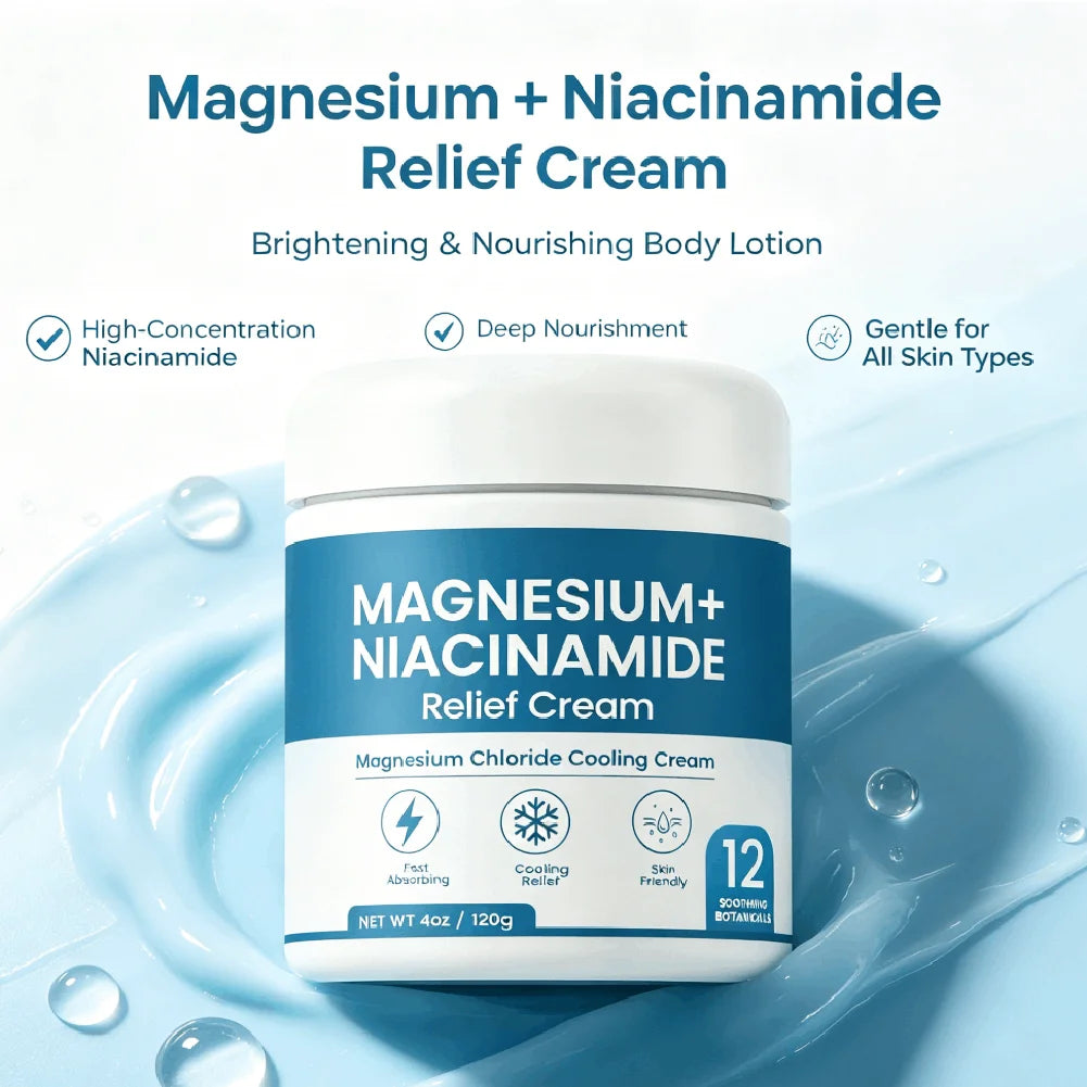 Niacinamide Magnesium Relief Body Cream Alcohol-Free Hydrating Repair Lotion For All Skin Types Sensitive Dry Skin Care