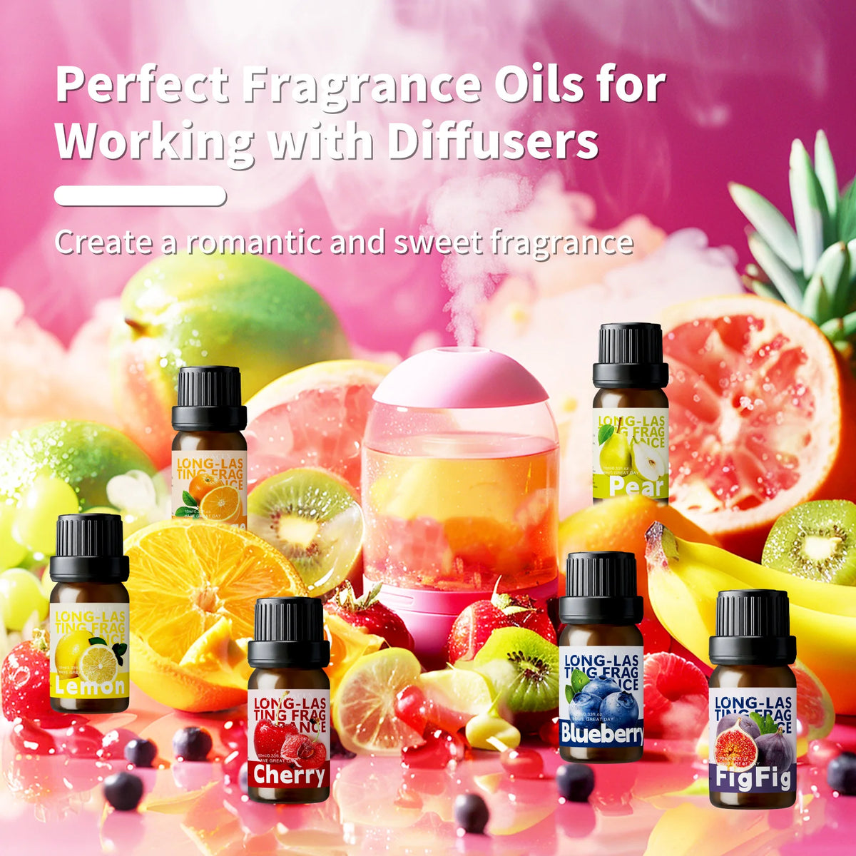 25Type Fruit Fragrance Oils Fruity Fragrance Oil For Diffuser Candles Making -Strawberry Lemon Peach Banana Mango