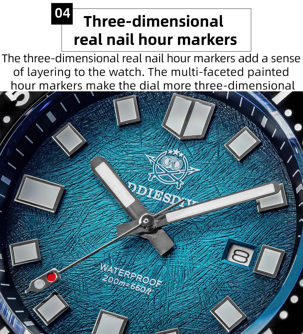 ADDIESDIVE New AD2511 Men's Quartz Watches 41mm Turtle Design Sapphire Glass AR Coated BGW9 Luminous Waterproof 200M Diver Watch