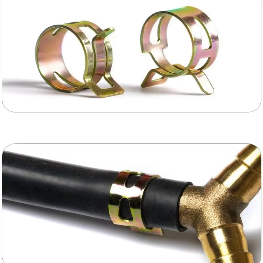 50 Pcs Spring Clip Fasteners 5mm-9mm Fuel Water Line Hose Pipe Air Tube Clamps Universal Tube Fastener for Home Auto Repair