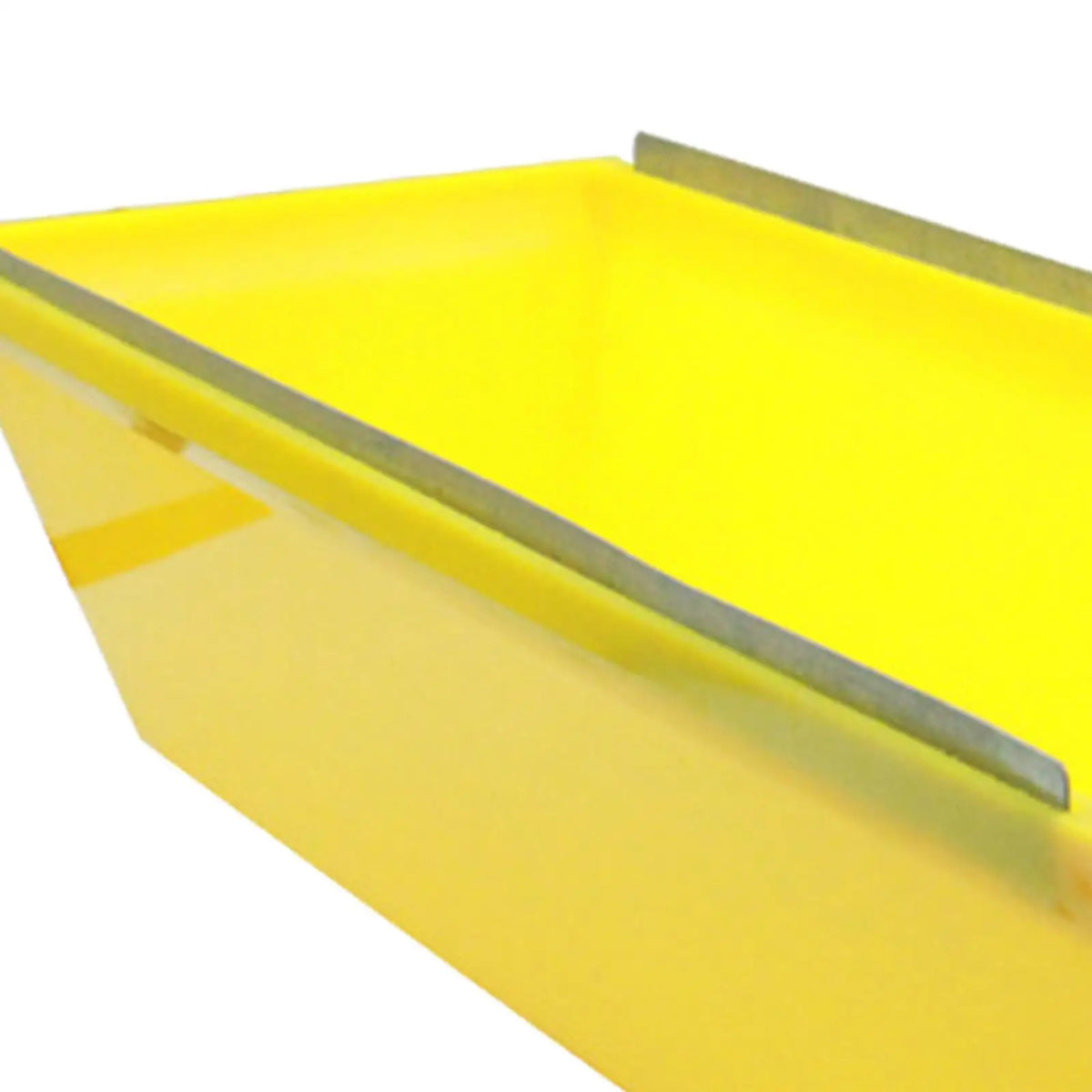 12” Drywall Mud Pan Sheared Edges Easy to Clean Plastering Tapered Sides Heavy Duty with Scraping Bar Quicker Knife Cleaning