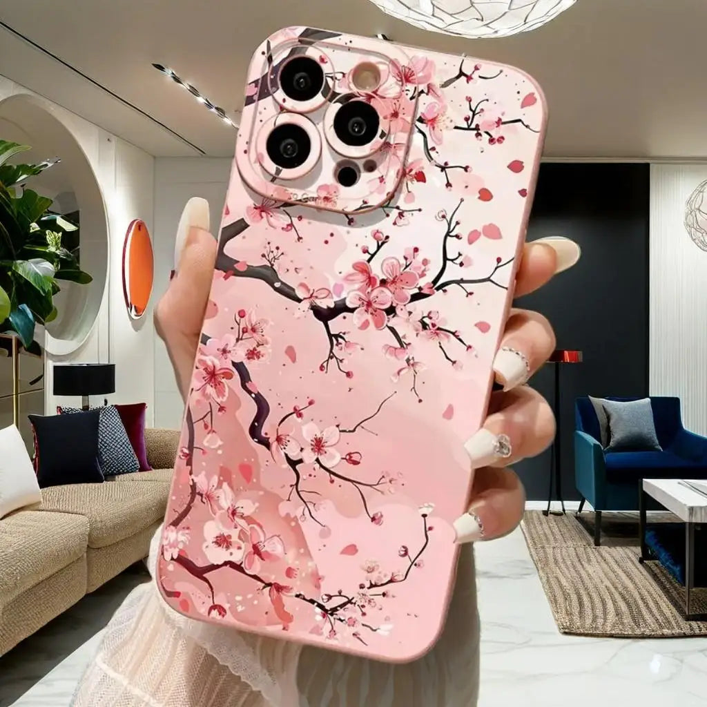 Butterfly & Floral Design Shockproof Phone Case for iPhone 7 8 16 15 16E XR XS X Plus 16 15 14 12 13 11 Pro Max SE2 Matte Cover
