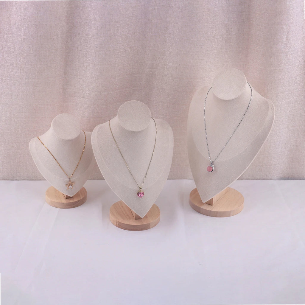 Velvet Portrait Necklace Display Pendant Organizer Jewelry Display Stand Jewelry Mannequin Bust Necklace Pendant Window Display