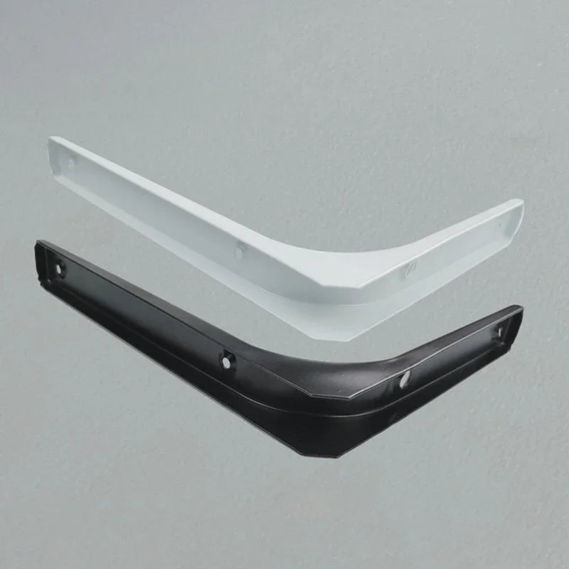 L-Shaped Floating Shelf Brackets - Heavy Duty Stainless Steel Wall Mount, Black/White Modern Industrial Supports