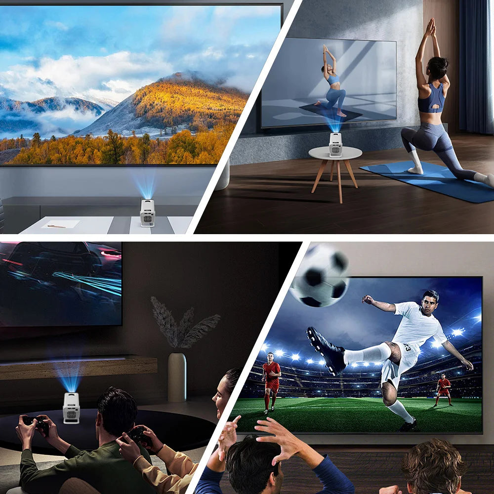 PROGAGA PG310 Mini Portable Projector 4K 1080P 720P Android 300Ansi BT5.4 Projetor PG310 Smart Home Theater Outdoor Video Beamer