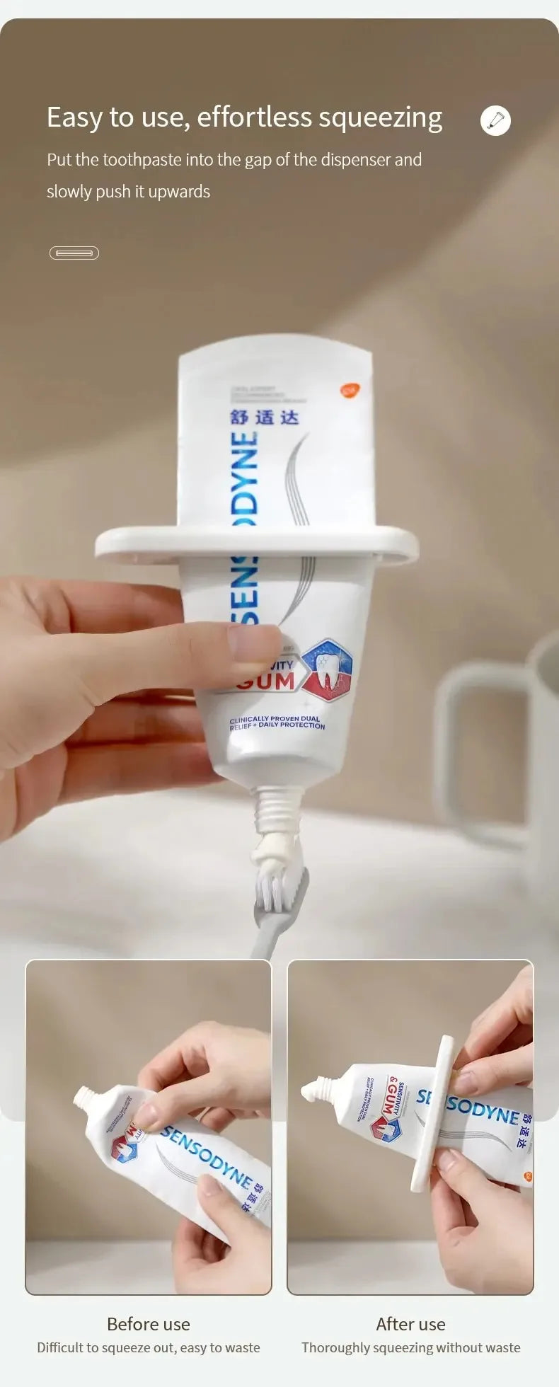 Toothpaste Squeezer, Toothpaste Clip, Facial Cleanser Hand Cream Squeezer, Household Manual Rolling Squeezer