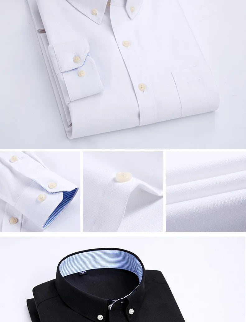Men's Long Sleeve Shirt Spring Summer Autumn Winter Oxford Woven Slim Free Ironing Comfortable Soft Casual Fashion Simple Work