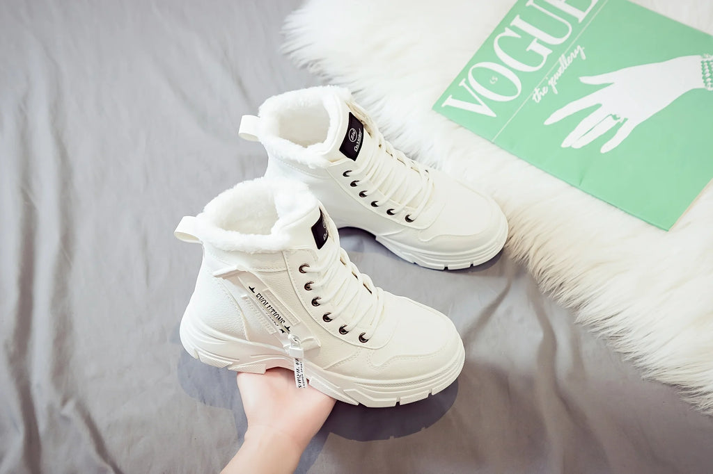 Botins de Senhora, Botins Curtos, Botas de Inverno com Forro Espesso e Isolamento, Elegantes e Versáteis, Botas de Inverno de Sola Grossa