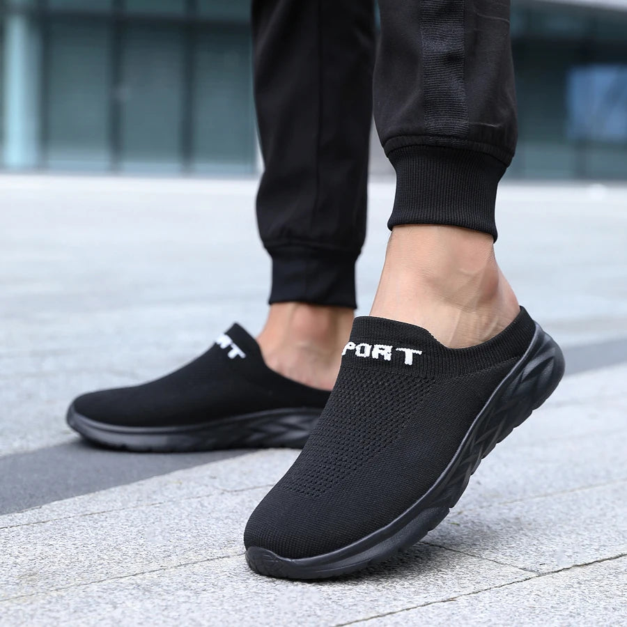 Lightweight Men's Half Slippers Breathable Men Slippers Fashion Casual Shoes Anti-slip Male Flat Slip on Flats Outdoor Big Size