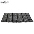Velvet Travel Zipper Jewelry Roll Bag for Jewellery Ring Earrings Organizer Storage Bag Portable Necklace Display Cases