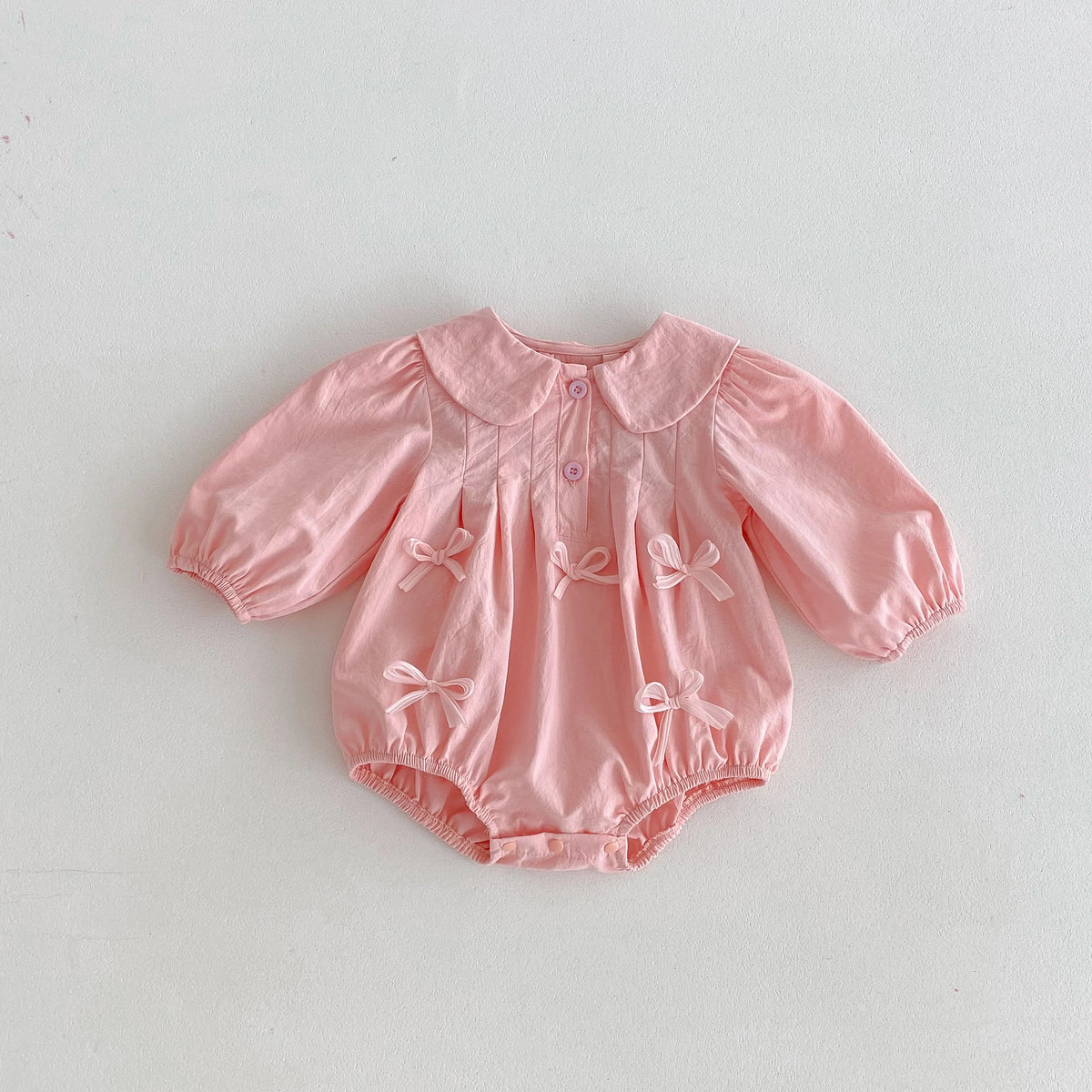 Spring and Autumn baby Girl Cute Bow Long Sleeve Triangle Climbing Suit Princess Onesie Crawling Suit, Suitable for Outdoor