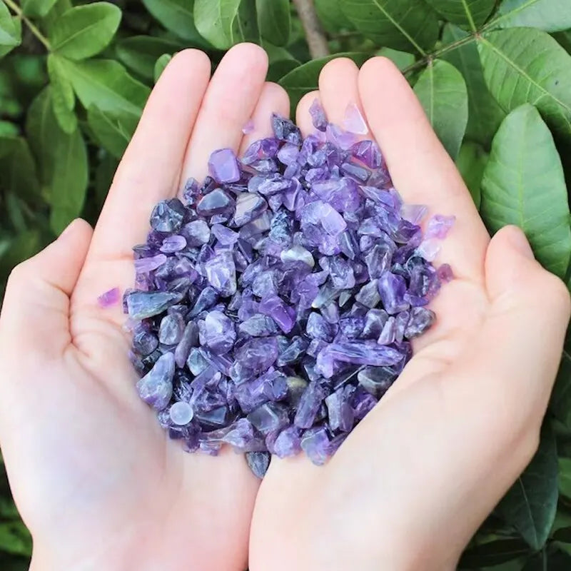 100g Amethyst/Colorful Fluorite/Botswana Agate Semi Tumbled Gemstone Mini Chips 5 - 8mm