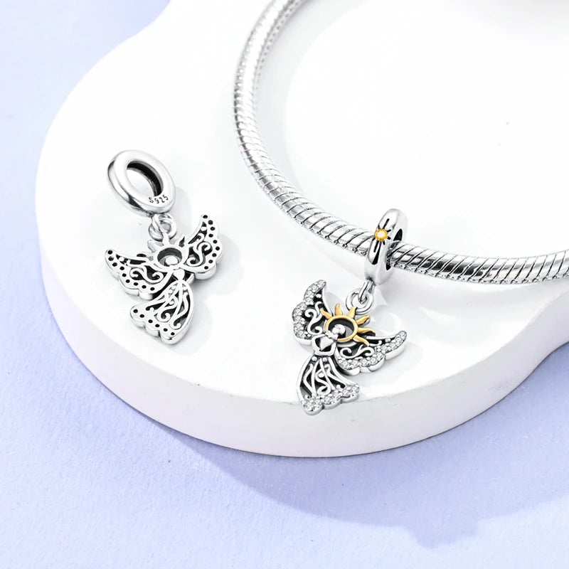 925 Sterling Silver Charms Pendant Beaded Fit Bracelet DIY Boy Girl Family Friendship Charm Making for Women's Fine Jewelry Gift
