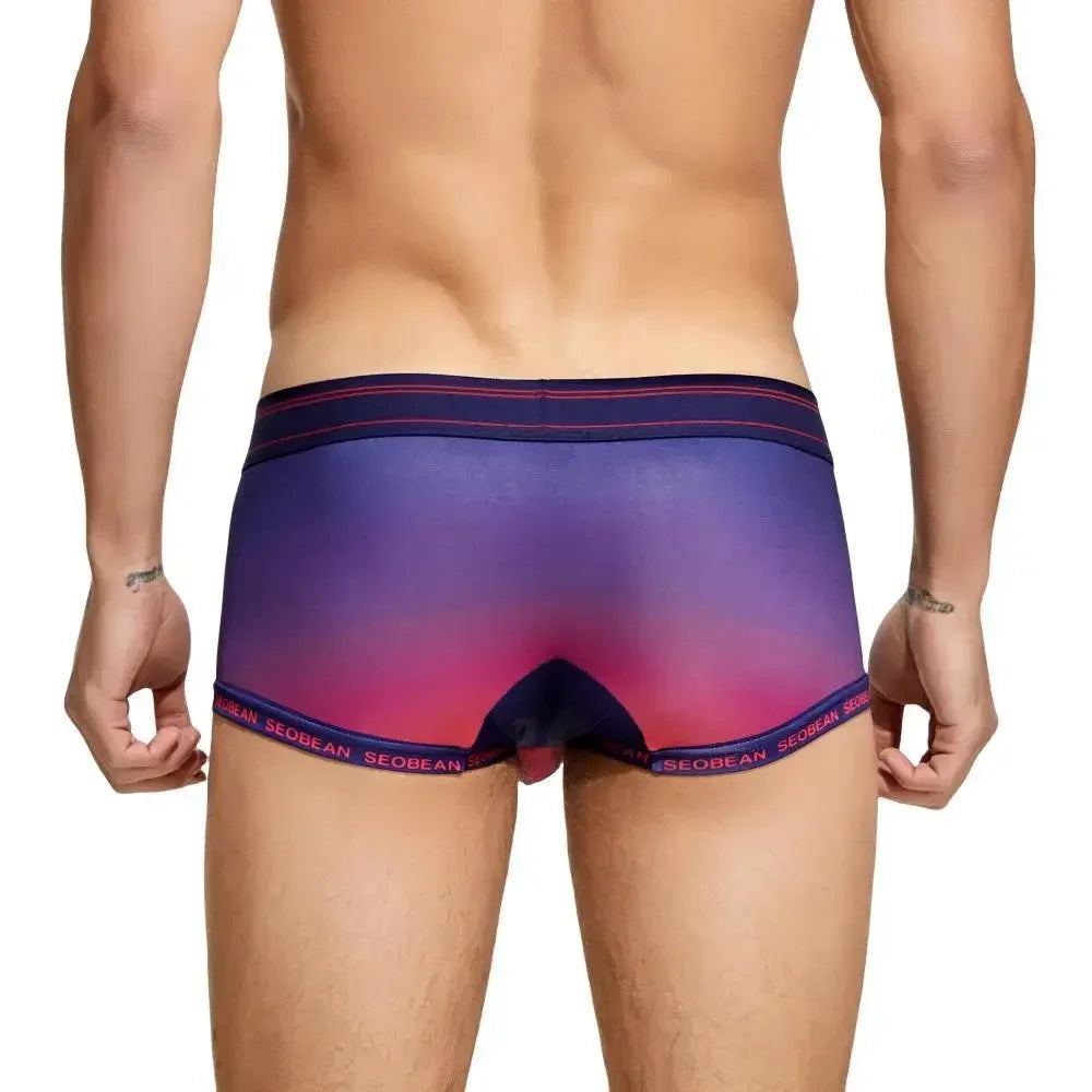 Sexy Low-waist Mens Underwear Boxers Gradient Color Underpants Boxer Shorts Male Panties Boxershorts underwear men boxer hombre