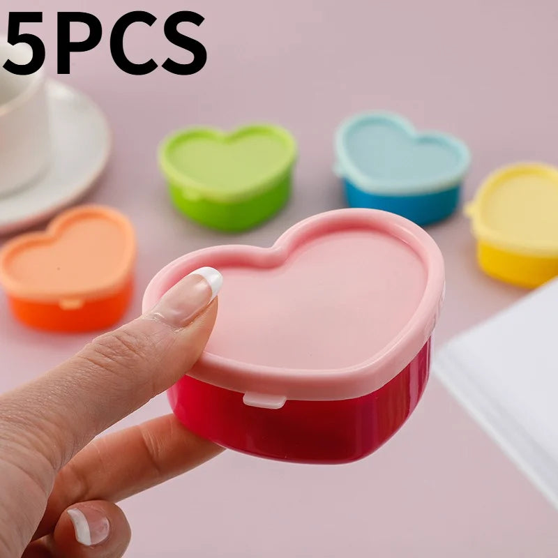 5PCS Mini Lunch Box Condiment Storage Box With Lids Reusable Salad Dressing Jam Containers Portable Nut Snack Kitchen Storage