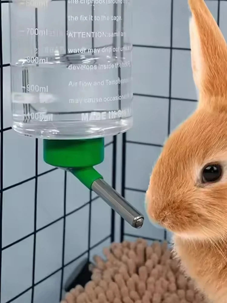 1000ml Random Color Small Animals Drinker Auto Drinking Hangable Water Bottle for Rabbit Guinea Pig Parrot Rabbit Feeder