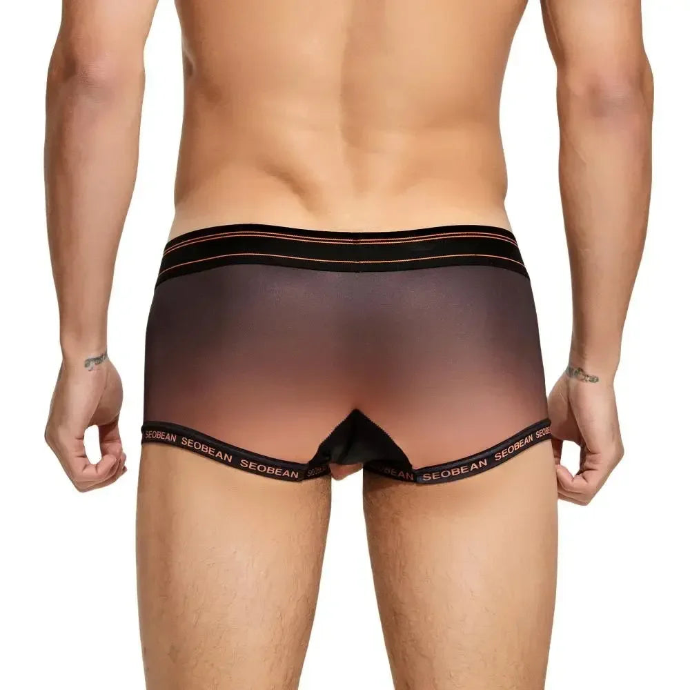 Sexy Low-waist Mens Underwear Boxers Gradient Color Underpants Boxer Shorts Male Panties Boxershorts underwear men boxer hombre