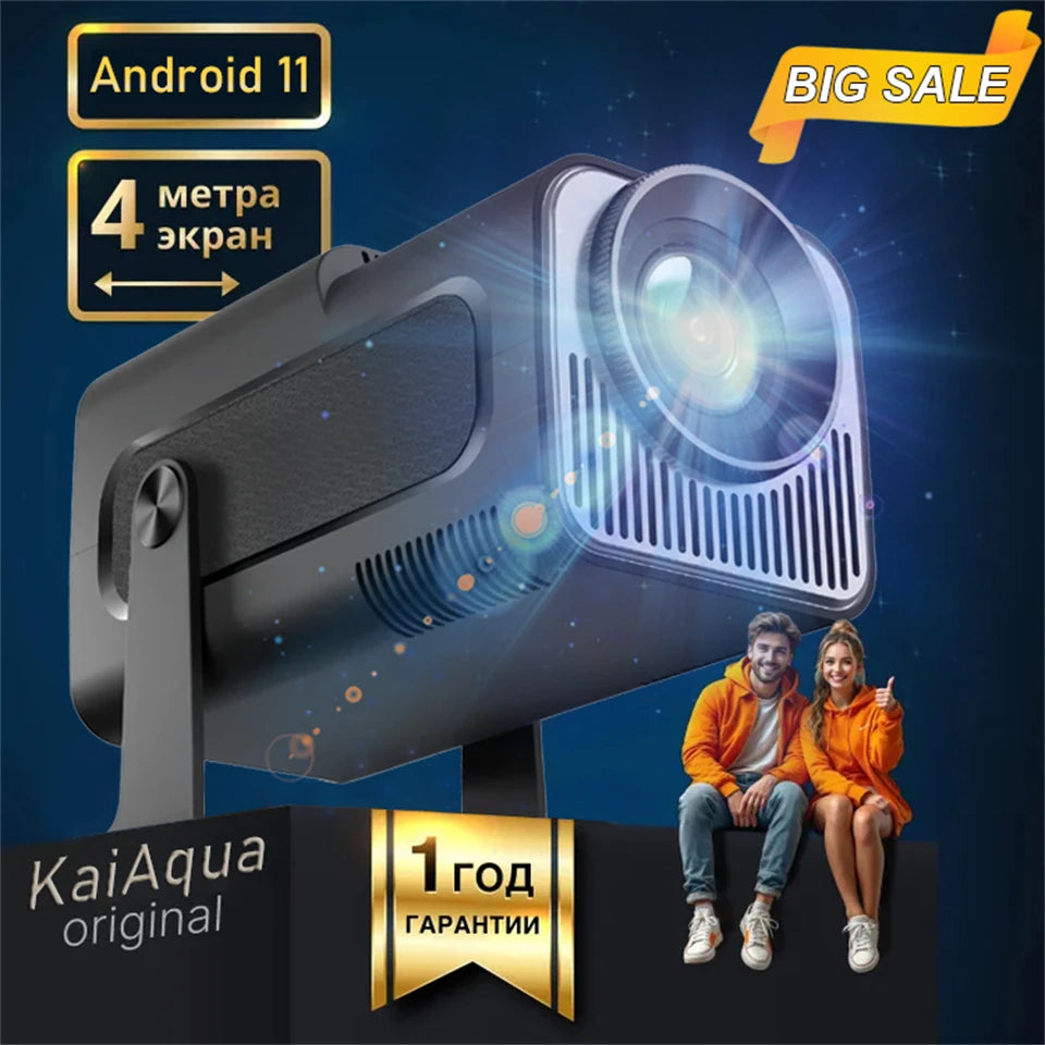 Portable  Projector, 4K Supported , WiFi 6 Bluetooth 5, Auto Keystone Correction, Android 11 Smart Home Theater Movie Projector