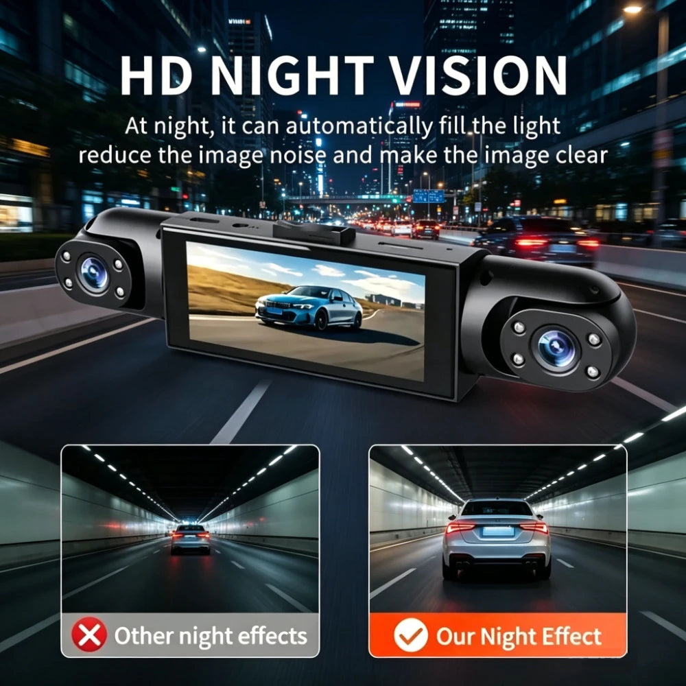 4 Channel Dash Cam 360° Car Video Recorder Black Box with Night Vision 24/7 Parking Monitor G-Sensor Loop Recording Auto Parts