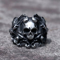 NEW Men's 316L Stainless-Steel Rings Calvarium Skull Devil Ring for Gothic Decorative Pattern Jewelry Gift Free Shipping