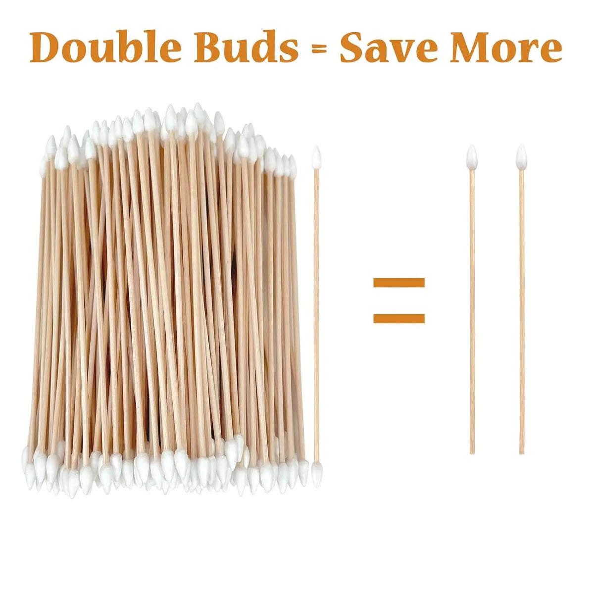 100/300/500pcs Double Pointed Cotton Swab Applicators - 6 Inch Long Cotton Swabs for Tattoo, Cleaning, Makeup & Ear Cleaning