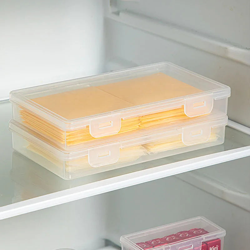 Versatile Kitchen Storage Box for Cheese Slices, Butter, and More Food Grade Cheese and Snacks Organizing Freezer Bin
