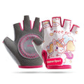 GTUBIKE Half-Finger Kids Sport Bike Gloves - Non-Slip Fingerless Kids Cycling Climbing Gloves for Boys and Girls Age 2-12