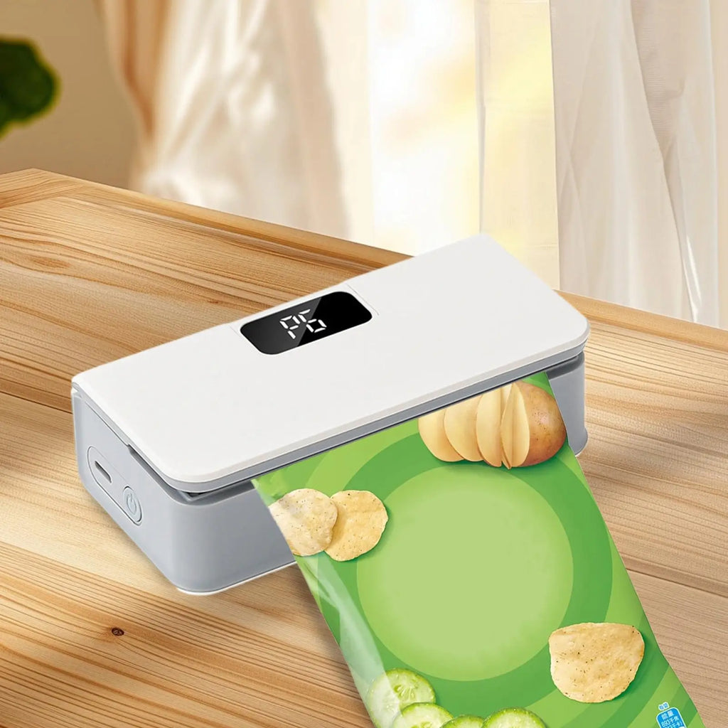 Multipurpose Small Bag Sealer 2 In 1 Chip Bag Sealer&Cutter Vacuum Sealer Fridge Magnet 6 Speed Intelligent Temperature Control