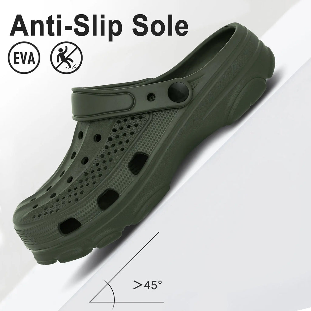 Comwarm Men Clogs Slippers Breathable Garden Sandals Non-Slip Comfort Beach Shoes Men Sandals Indoor Outdoor Casual Fishing Shoe