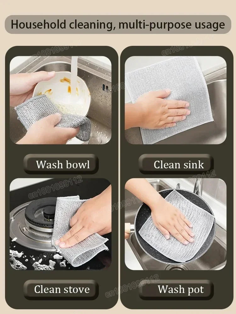 1/5/10/20/30/40pcs single-layer silver-threaded wet wipes, household kitchen stove dishwashing cloths