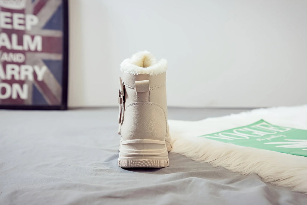 Botins de Senhora, Botins Curtos, Botas de Inverno com Forro Espesso e Isolamento, Elegantes e Versáteis, Botas de Inverno de Sola Grossa