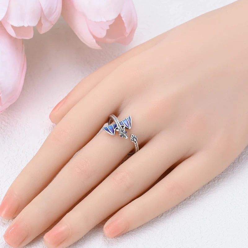 925 Silver Open Ring Sunflower Bee Star Eternal Love Jewelry Women's Wedding Gift