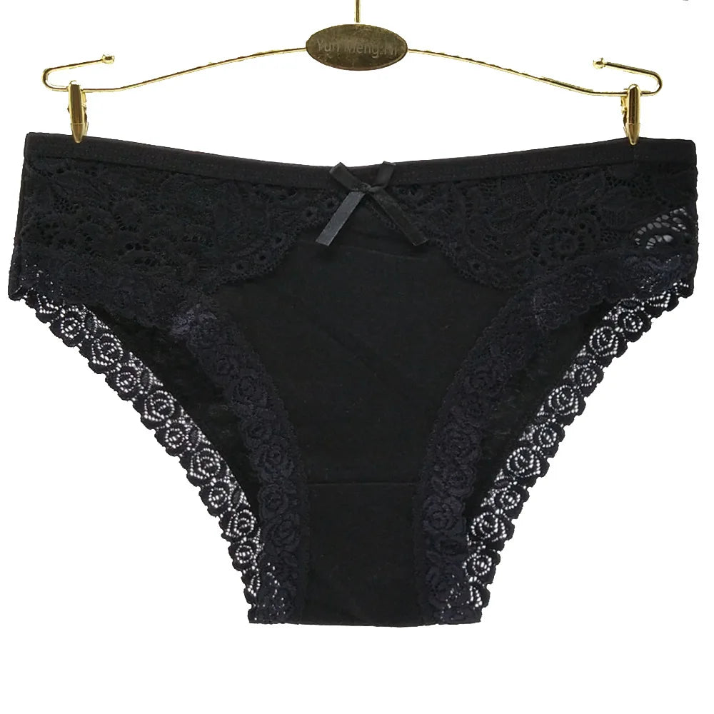Women Underwear Cotton Sexy Lace Ladies Knickers Panties Low Waist Everyday Briefs 6 pcs/lot